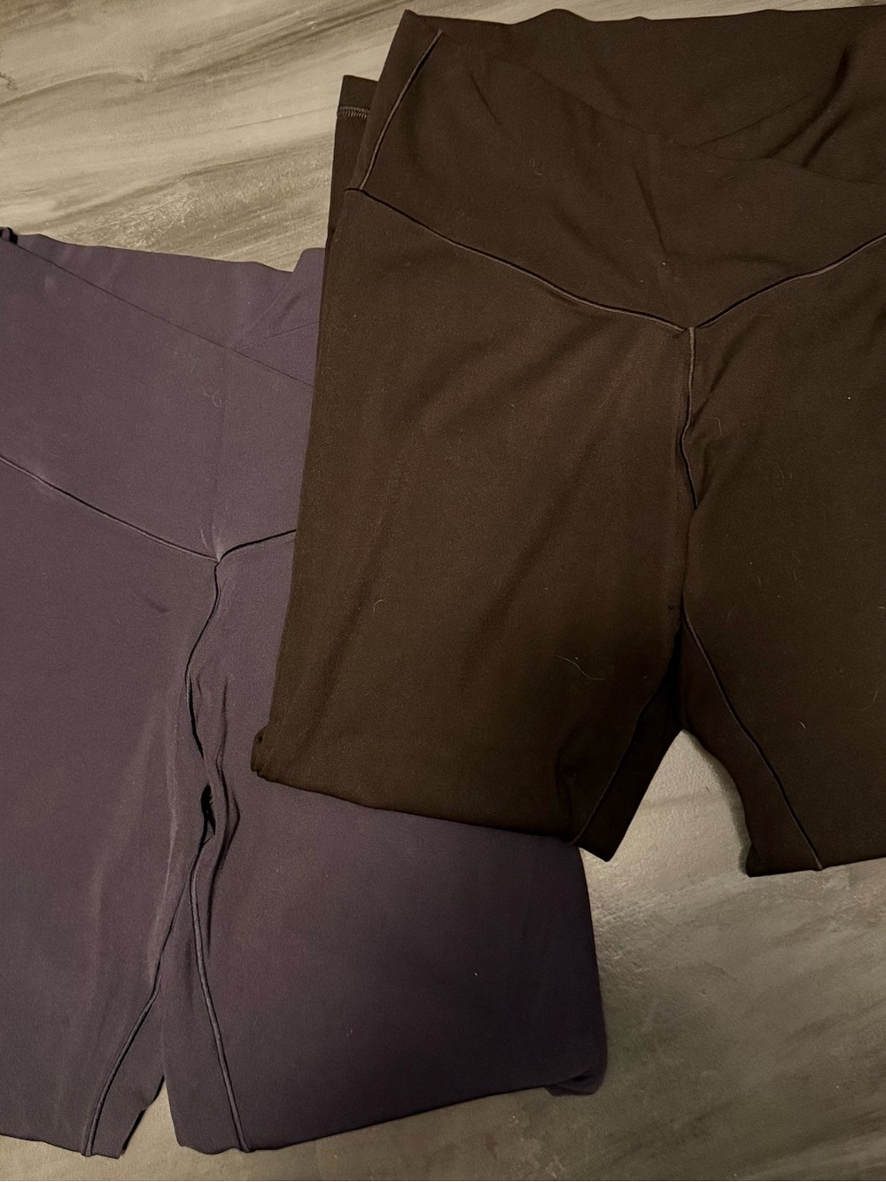 Women’s High-Waist Compression Shorts - Black and Dark Purple